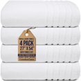 thumbnail image 1 of Canadian Linen Royale Bath Towels Set, 27"x54", 4 Pack, Soft Absorbent Cotton Lightweight Quick Dry Large Bathroom Towel for Home Gym Salon Spa, White, 1 of 9