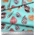 thumbnail image 3 of Soimoi Satin Silk Fabric Colorful Shells Ocean Print Sewing Fabric Yard 42 Inch Wide, 3 of 3