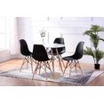 thumbnail image 1 of Ensemble de Salle à Manger Rond Laqué Eiffel 5 Pcs avec Chaises Eiffel Noires, 1 of 1