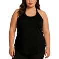thumbnail image 2 of Dazajoo Womens Plus Size Racerback Tank Tops Solid Color Sleeveless Shirts Lightweight Casual Workout Tanks,Black,XXXL, 2 of 6