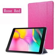 Tablet Case For Samsung Galaxy Tab A 10.1 2019 SM-T510 SM-T515 T510 T515 Leather Trifold Magnetic Fundas Flip Stand Smart Cover Rose Red Tab A 10.1 T510 T515