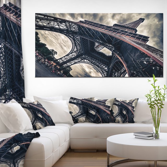 Paris Paris Tour Eiffel Style Dramatique Grunge - Impression sur Toile Paysage Urbain