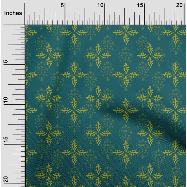 oneOone Polyester Lycra Fabric Floral Block Print Fabric BTY 56 Inch Wide