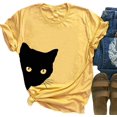 thumbnail image 1 of YourTops T-Shirt pour Femmes avec Chat Mignon (US S, 2-Yellow), 1 of 2