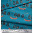 thumbnail image 2 of Soimoi Blue Poly Georgette Fabric Jar & Happy Valentine Day Text Print Fabric by Yard 52 Inch Wide, 2 of 3