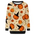 thumbnail image 4 of Chandails à Capuchon Mode pour Femmes 2023 Décontractés à Manches Longues à Col Rond Hauts Blouse Ample Chandail Graphique à Imprimé d'Halloween Rabais de 50 % Liquidation Costumes d'Halloween/Noël, 4 of 6