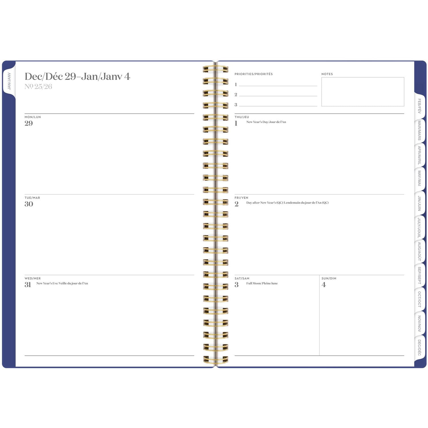 Agenda hebdomadaire Cambridge Workstyle Classic Navy 2026