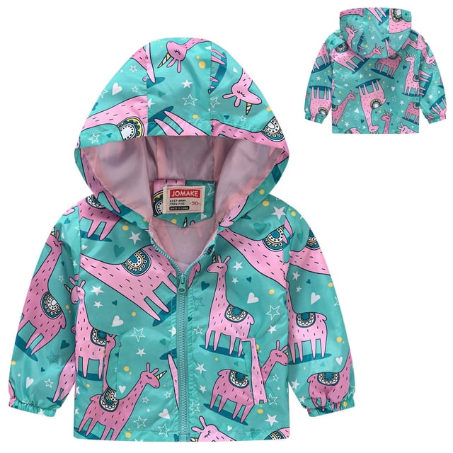 Toddler Winter Coat Cute Animal Printed Solid Color Lightweight Coat Windproof Coats Spring Jacket 2-3 Years Kids Clothes