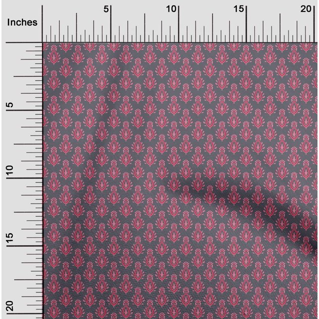 oneOone Cotton Poplin Fabric Floral Block Print Fabric By Yard 56 Inch Wide
