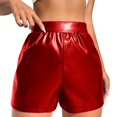 thumbnail image 1 of Clearance Sale 2025 Intimates Ladies Leather Shorts Multi Colored High Waisted Stretch Casual Shorts, 1 of 5