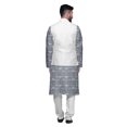 thumbnail image 3 of Atasi Kurta Pyjama pour Homme Veste Col Mandarin Indien Imprimé Ensemble de Tenue Ethnique, 3 of 5