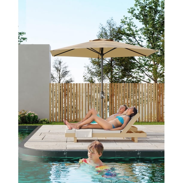 7.5FT Outdoor Patio Umbrella Table, 6 Ribs UV Protection