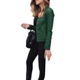 thumbnail image 2 of Fortune Women Jacket Pu Leather Coat Zipper Slim Jacket Motorcycle Windbreaker, 2 of 4