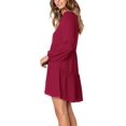 thumbnail image 4 of Women Summer Tunic Dress V Neck Casual Loose Flowy Swing Shift Dresses, 4 of 6