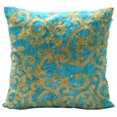 thumbnail image 1 of Pillow Cover, Blue Pillow Covers 18x18 inch (45x45 cm), Luxury Blue Pillow Cases, Blue Yellow Ribbon Abstract Pillow Case, Square Silk Throw Pillows Cover, Floral - Creative Ribbons, 1 of 4