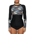 thumbnail image 1 of Charmo Rashguards pour Femmes Protection Solaire UV Maillot Dermoprotecteur à Manches Longues Chandail de Bain, 1 of 7