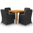 thumbnail image 1 of vidaXL 5 Piece Garden Dining Set Black, 1 of 5