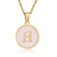thumbnail image 1 of Colliers, Collier Lettre Coquille Mignonne pour Filles, Pendentifs Pièce pour Filles en Acier Inoxydable Colliers Initiale pour Femmes Bijoux Rond, 1 of 7
