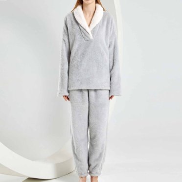 Cadeau TIMIFIS Ensembles de Pyjama en Molleton pour Femmes Hauts à Manches Longues et Pantalons Ensembles de PJs Joggers Tenue d'Intérieur en Peluche Vêtements de Nuit Printemps/été