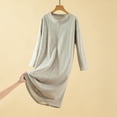 thumbnail image 1 of HongQid Chemises de Nuit Manches 3/4 Chemise de Nuit Col Rond Douce Tenue de Nuit Décontractée Chemises de Sommeil Robe de Pyjama Ample avec Poitrine Rembourrée, 1 of 7