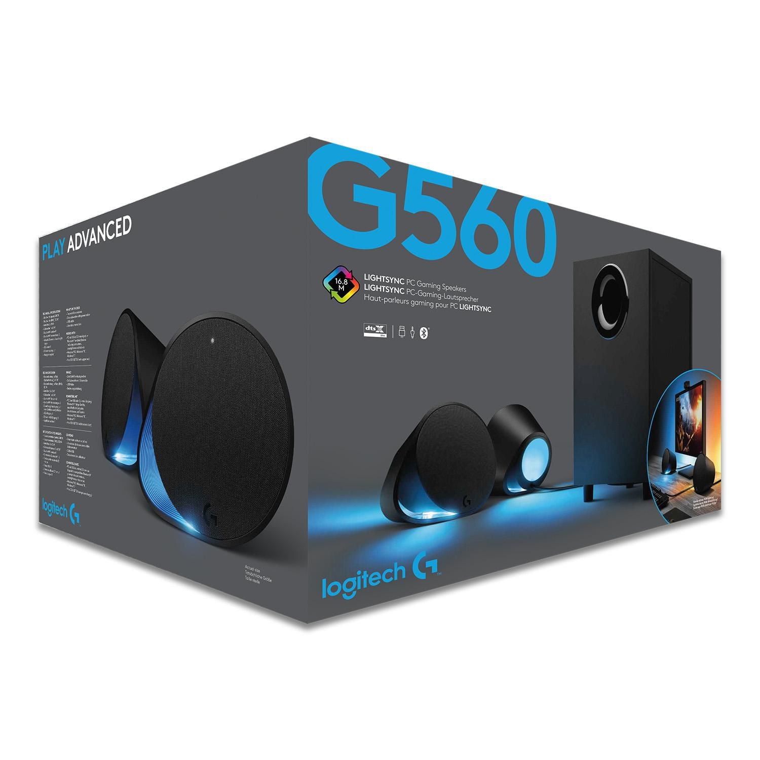 Haut-parleurs de jeu Bluetooth Logitech G560 LIGHTSYNC