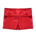 thumbnail image 2 of vastwit Girls Shiny Metallic Shorts Gymnastics Dance Shorts Red 6, 2 of 5