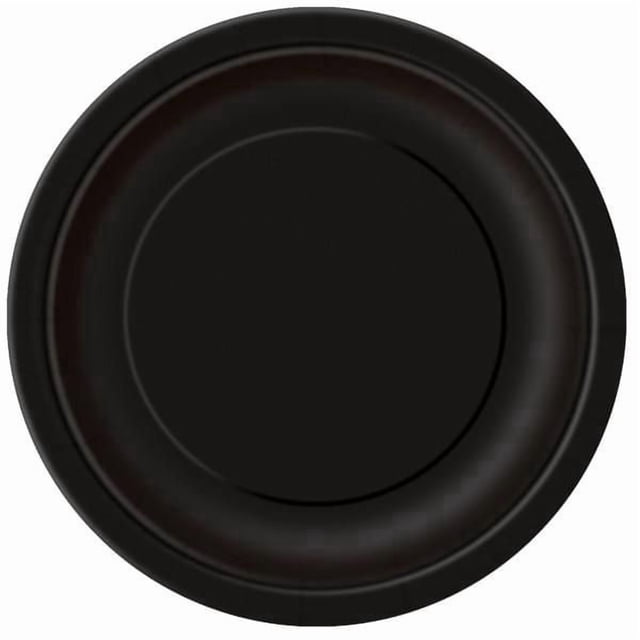 Unique Industries' Black Round 9" Paper Plates, 20ct