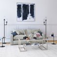 thumbnail image 4 of Henn&Hart CT0065 Rectangular Coffee Table with Tempered Glass Top and Steel Frame, Nickel, 4 of 8