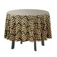 thumbnail image 1 of Vargottam Indoor/OutdoorRoundTablecloth 58 poucesTableau imperméablePatioTableCoupes, Printemps/ÉtéPour Backyard CircularTable/Bbqs/Picnic -Beige & Black, 1 of 8