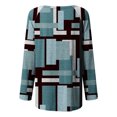 thumbnail image 5 of IROINID Deals Ladies Long Sleeve T Shirts Lounge Socket Geometry Printed Round-Neck Tops,Light Blue, 5 of 5