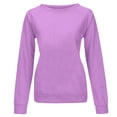 thumbnail image 4 of SNKSDGM Chandail Doux pour Femmes Femmes Chandails Courts pour Femmes Femmes Quotidien Maison Extérieur Entraînement Manches Longues T-Shirt Col Rond Haut Chandail Imprimé Blouse de Rue Mode Urbaine S, 4 of 5