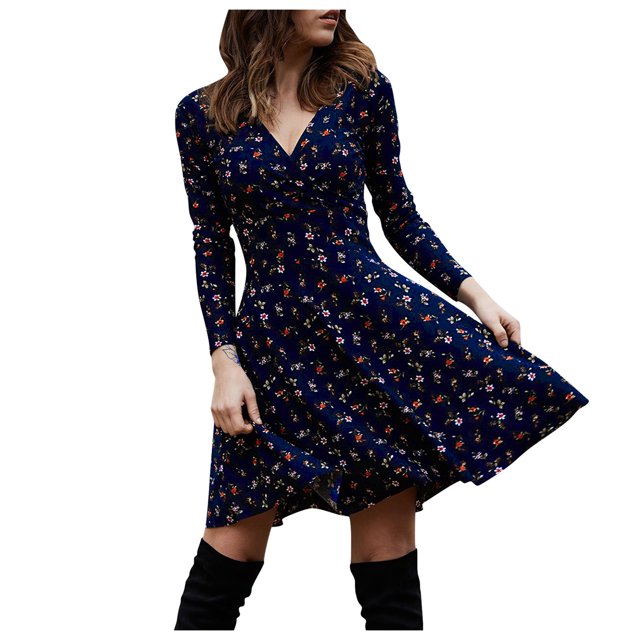 Ketyyh-chn99 Robe Femme Décontractée Plage Robe d'Été Combishort Manche Volant Short Robe Mini Bleu,TG