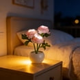thumbnail image 4 of weibbin Ceramic Flower Pot LED Night Light USB Desk Lamp for Bedroom Home Decor, 9.45x3.54 Inches, Pink, 4 of 6