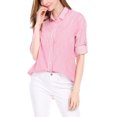 thumbnail image 2 of INSPIRE CHIC Chemise à Col à Revers pour Femme, Boutonnée, Manches Longues Retroussables, 2 of 6