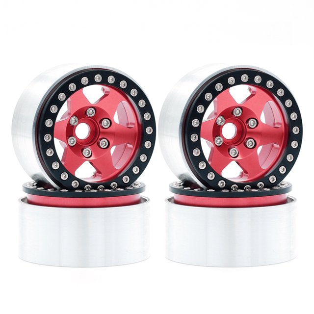 Abody Aluminum Alloy Wheel Rim Beadlock Wheel Rims Hub 4pcs Replacement for 1/10 TRX4 Axial SCX10 90046 SCX10 III AXI03007 AXI03003 RC Car