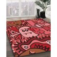 thumbnail image 3 of Ahgly Tapis Rectangulaire Lavable en Machine Intérieur Transitionnel Rouge Canneberge, 2 Pieds x 3 Pieds, 3 of 7