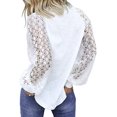 thumbnail image 2 of Hauts à Manches Longues pour Femmes, Blouses Décontractées en Dentelle (Blanc, TG), 2 of 4