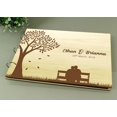 thumbnail image 3 of Bride And Groom Silhouette Personalized Name And Date Wedding Wooden Guest Book Photo Albums Scrapbook, 3 of 6