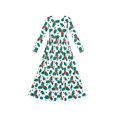 thumbnail image 1 of Robe Fille Maxi de Noël à Manches Longues Décontractée à Col en V avec Nœud 5 Ans, 1 of 1