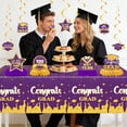 thumbnail image 4 of Graduation Decorations 2026 Set Black Gold, Congrats Grad Decor Set with Banner Backdrop Porch Sign,Hanging Swirls Honeycomb Centerpieces Balloons for Grad Party Decorations, 4 of 8