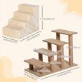 thumbnail image 3 of PawHut 4-Step Pet Steps Cat Stairs, Cats/Dogs, Climbing on Bed, Beige, 3 of 10