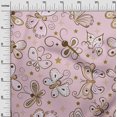 thumbnail image 3 of oneOone Polyester Spandex Light Pink Fabric Butterflies Sewing Material Print Fabric By The Yard 56 Inch Wide-NC, 3 of 5