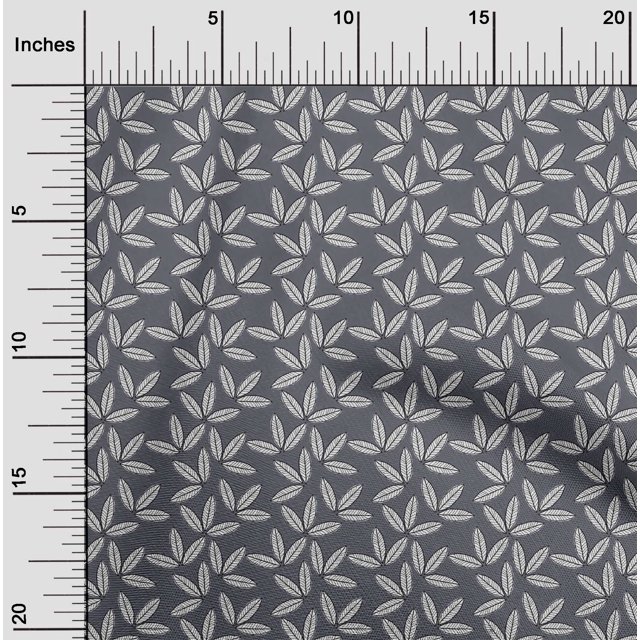 oneOone Cotton Cambric Fabric Leaves Block Decor Fabric Printed BTY 56 Inch Wide