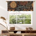 thumbnail image 1 of Boho Botanical Kitchen Curtains Valances, Bohemian Floral Pattern Semi Sheer Kitchen Valances for Living Room, Rod Pocket Short Window Treatment Decor, 52x18, 1 of 5