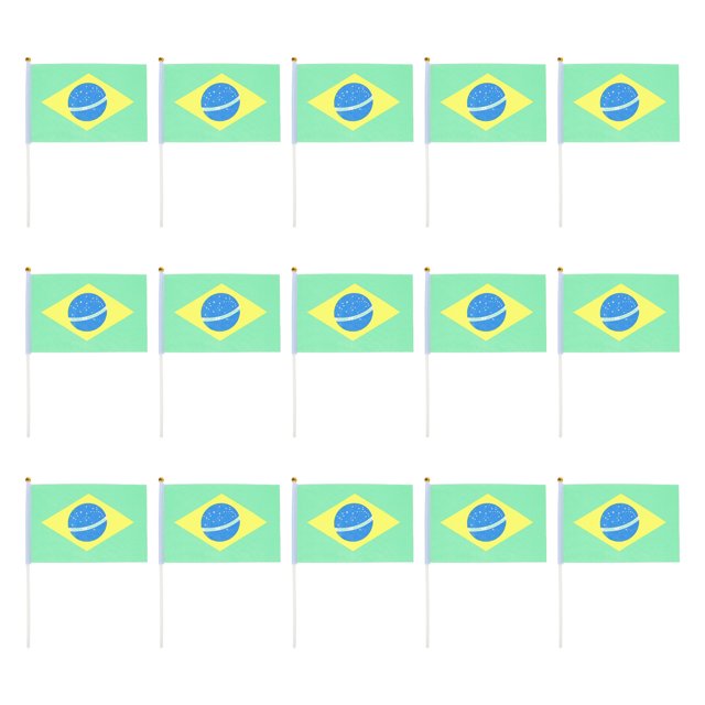 50 Pcs Drapeau de Match de Football Drapeaux Portatifs avec Bâton