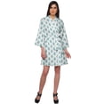 thumbnail image 2 of Moomaya Short Robe For Women Plus Size Printed Cotton Robe Lightweight Nightwear, 2 of 6