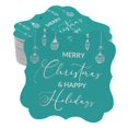 thumbnail image 1 of Inkdotpot Real Silver Foil Merry Christmas & Happy Text Tags Favor Bracket Shape Hang Pack Of 50 Paper Tags, 1 of 7