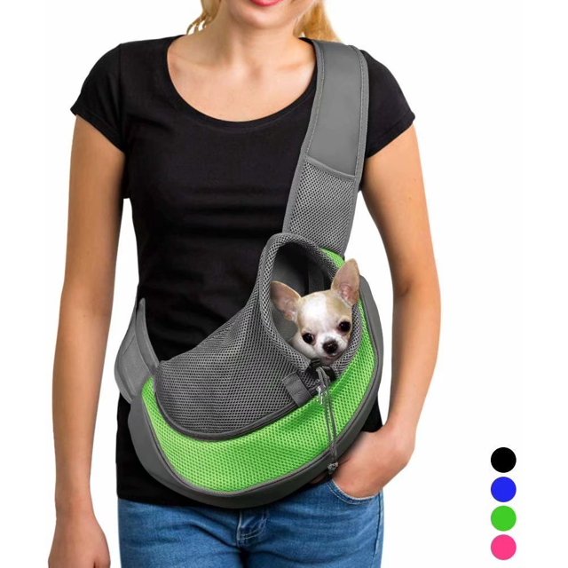 Pet Dog Sling Carrier Breathable Mesh Travel Safe Sling Bag Carrier for Dogs Cats