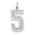 thumbnail image 1 of 14K Or Blanc 14kw Gros Diamants Coupés Numéro 5 Charme, 1 of 2
