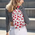 thumbnail image 5 of Vsdgher Christmas Hat Print Canvas Backpack Travel Rucksack Unisex Knapsack 15.7/17.7Inch Laptop Backpack for Work,College-Medium, 5 of 5